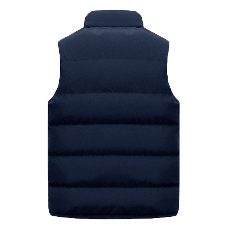 Men’s Waterproof Warm Vest – Winter Sleeveless Jacket with Zipper & Stand Collar