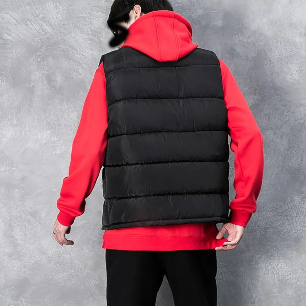 Men’s Waterproof Warm Vest – Winter Sleeveless Jacket with Zipper & Stand Collar