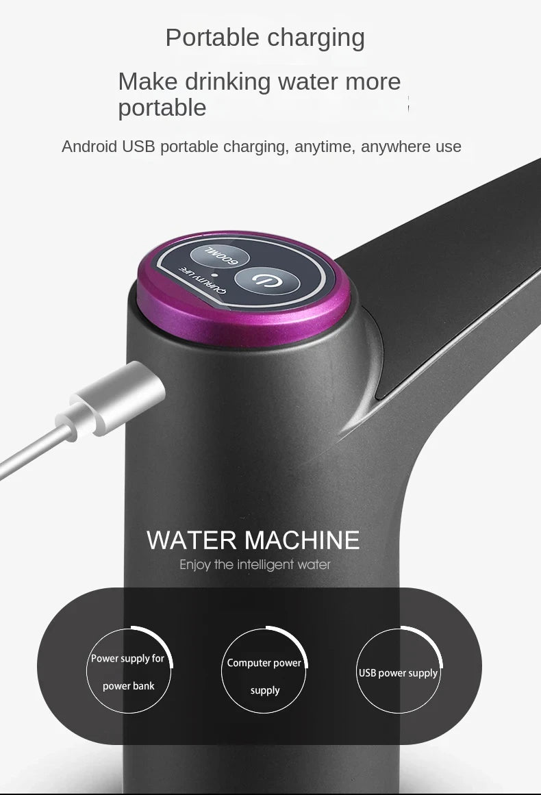 Automatic Water Press Household Barreled Water Electric Water Pump USB Rechargeable Mineral Water Pump Portable Water Dispenser