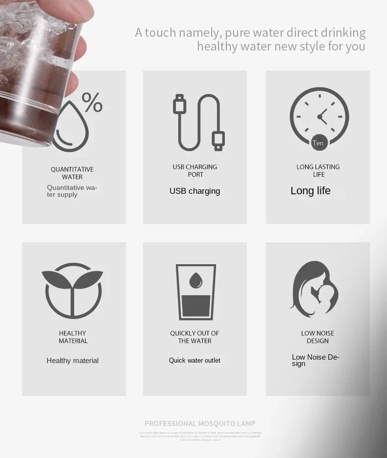 Automatic Water Press Household Barreled Water Electric Water Pump USB Rechargeable Mineral Water Pump Portable Water Dispenser