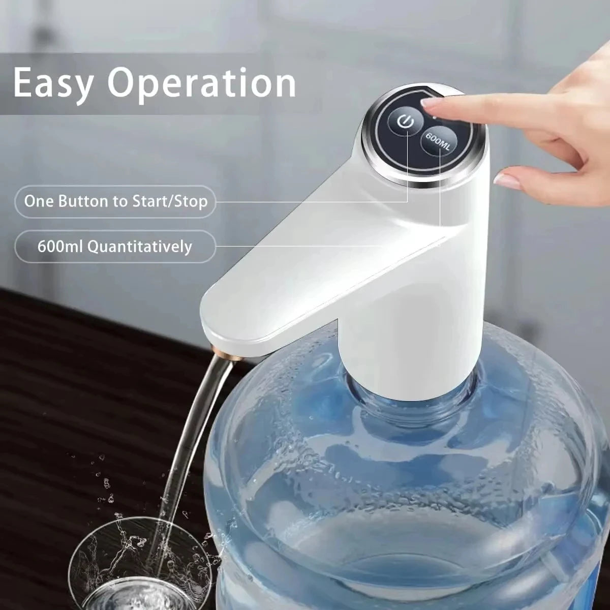 Automatic Water Press Household Barreled Water Electric Water Pump USB Rechargeable Mineral Water Pump Portable Water Dispenser