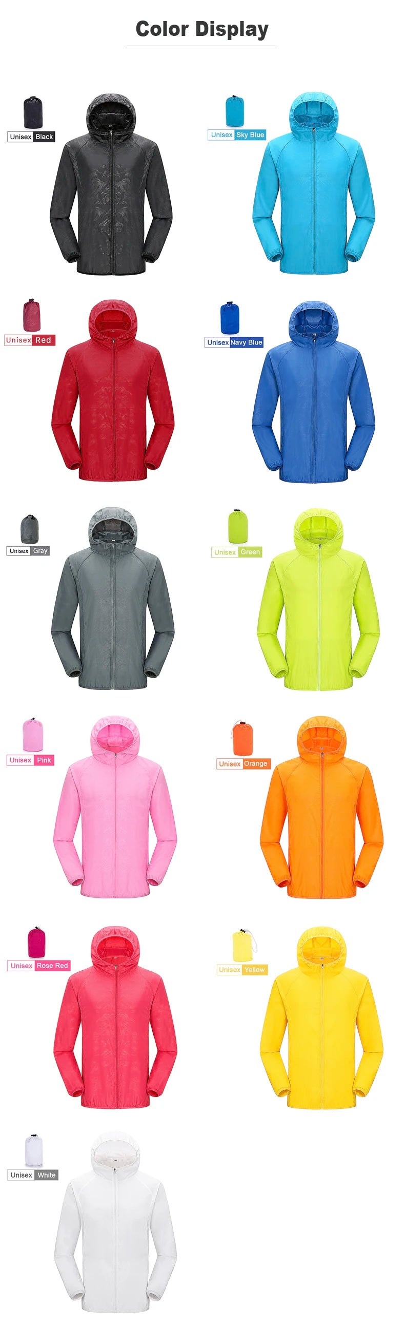 JNLN Waterproof Outdoor Windbreaker Jacket
